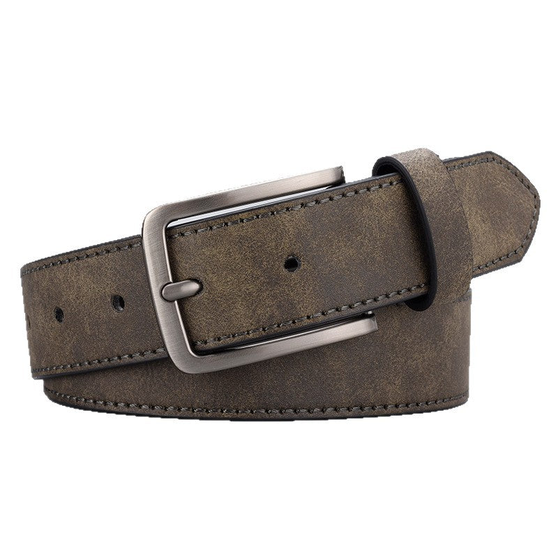 Men's PU Leather Pin Buckle Belt | Vintage Alloy Casual Business Waist Belt