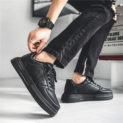 Men's White Court Sneakers | Hidden Lift Casual Fashion Shoes