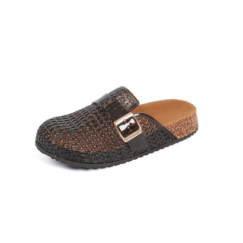 Women's Transparent PVC Crystal Slide Mules | Cushion Sole Slip-On Shoes