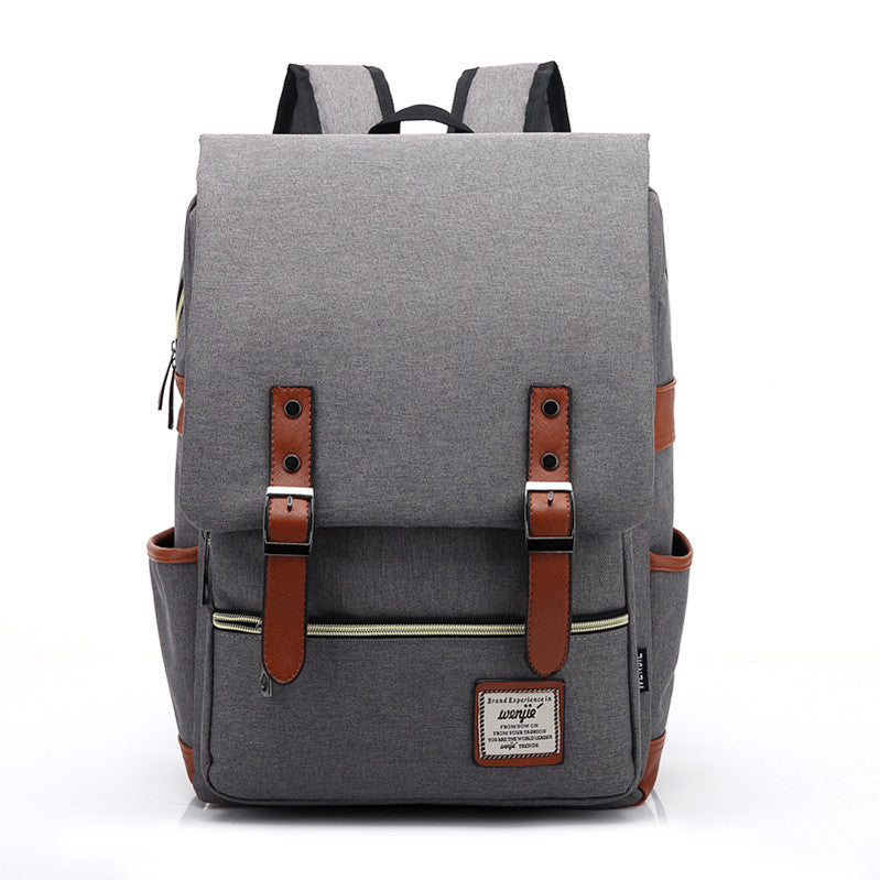 Unisex Retro Oxford Canvas Large Travel Backpack | Large Casual Rucksack