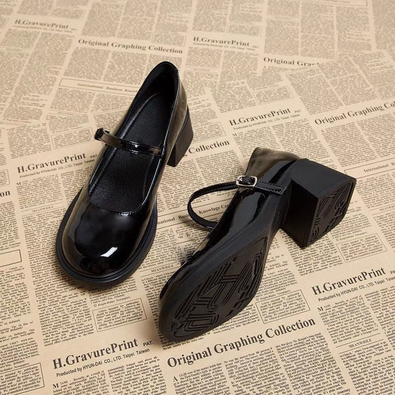 Women's Mary Jane Pumps | Glossy Block Heel Dress Shoes