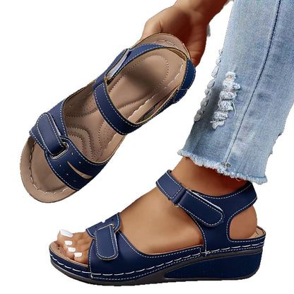 Women's Roman Velcro Strap Sandals | Casual Platform Walking Shoes