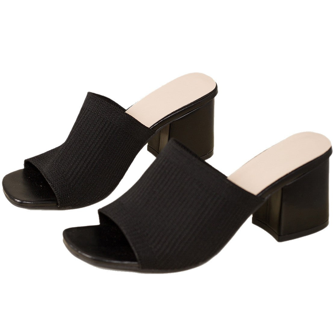 Women's High Heel Slide Sandals | Slip-On Open Toe Dress Heels
