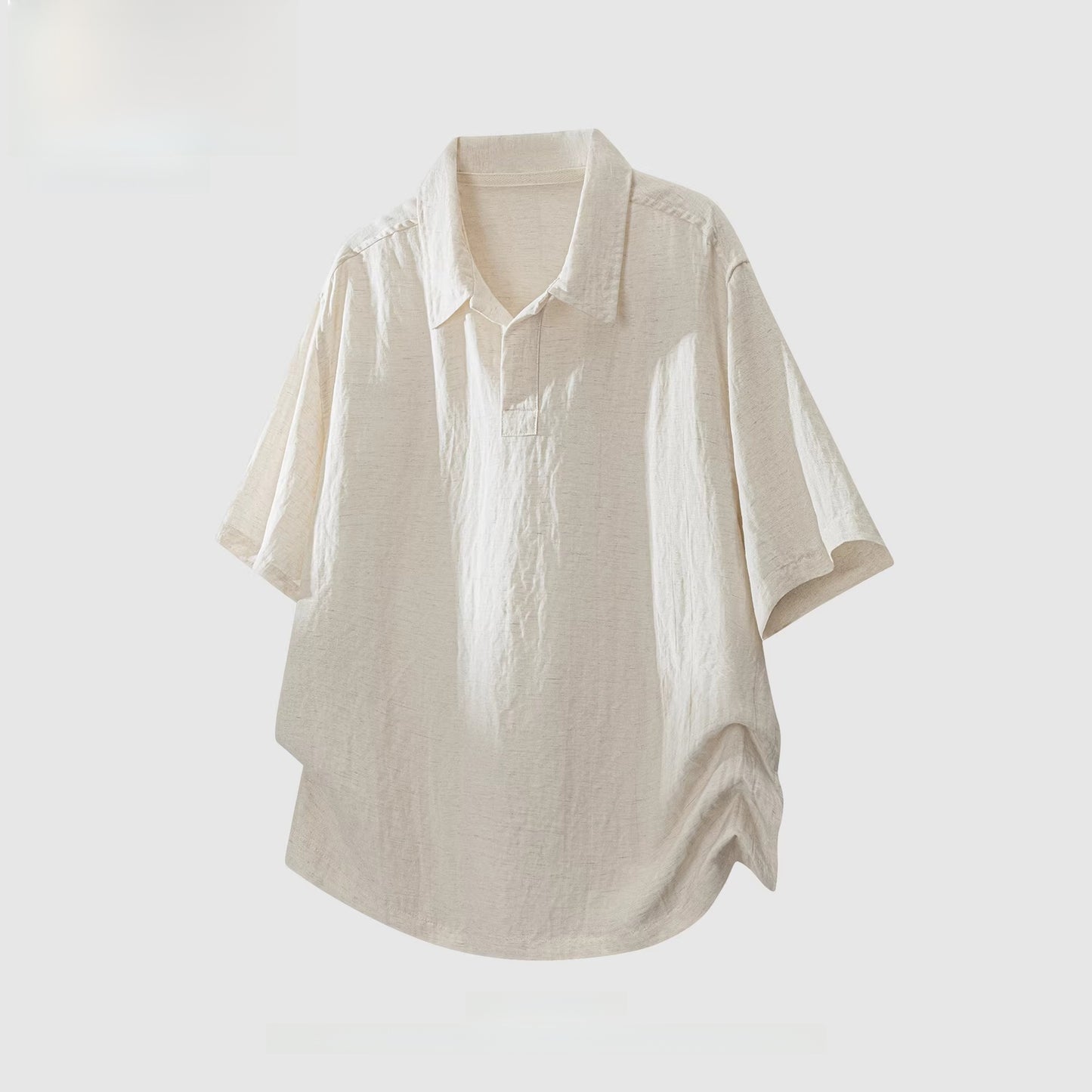 Men's V-Neck Short Sleeve Shirt | Lightweight Linen Blend Summer Top