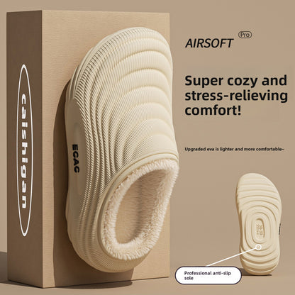 Women's Fleece-Lined Winter Slippers | Warm EVA House Shoes