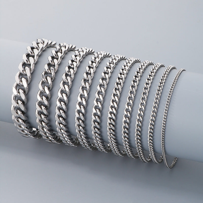 Men's Cuban Link Titanium Steel Chain Bracelet | Unisex Bold Wrist Jewelry