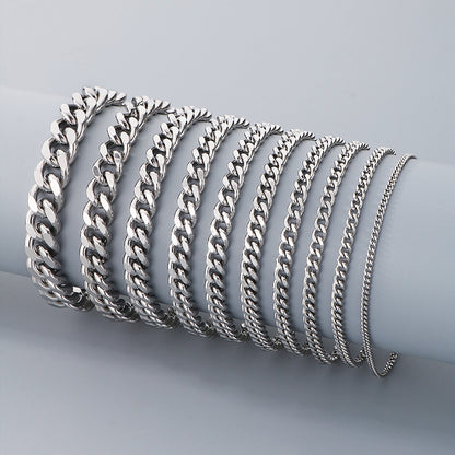 Men's Cuban Link Titanium Steel Chain Bracelet | Unisex Bold Wrist Jewelry