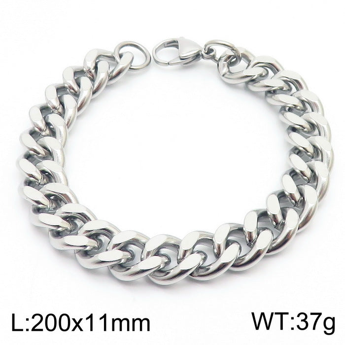 Men's Cuban Link Titanium Steel Chain Bracelet | Unisex Bold Wrist Jewelry