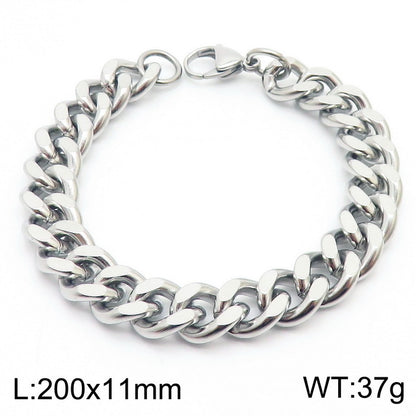 Men's Cuban Link Titanium Steel Chain Bracelet | Unisex Bold Wrist Jewelry