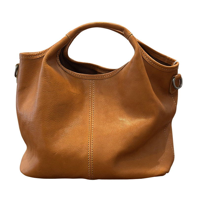 Women's Leather Crossbody Dumpling Bag | Retro Zipper Shoulder Bag