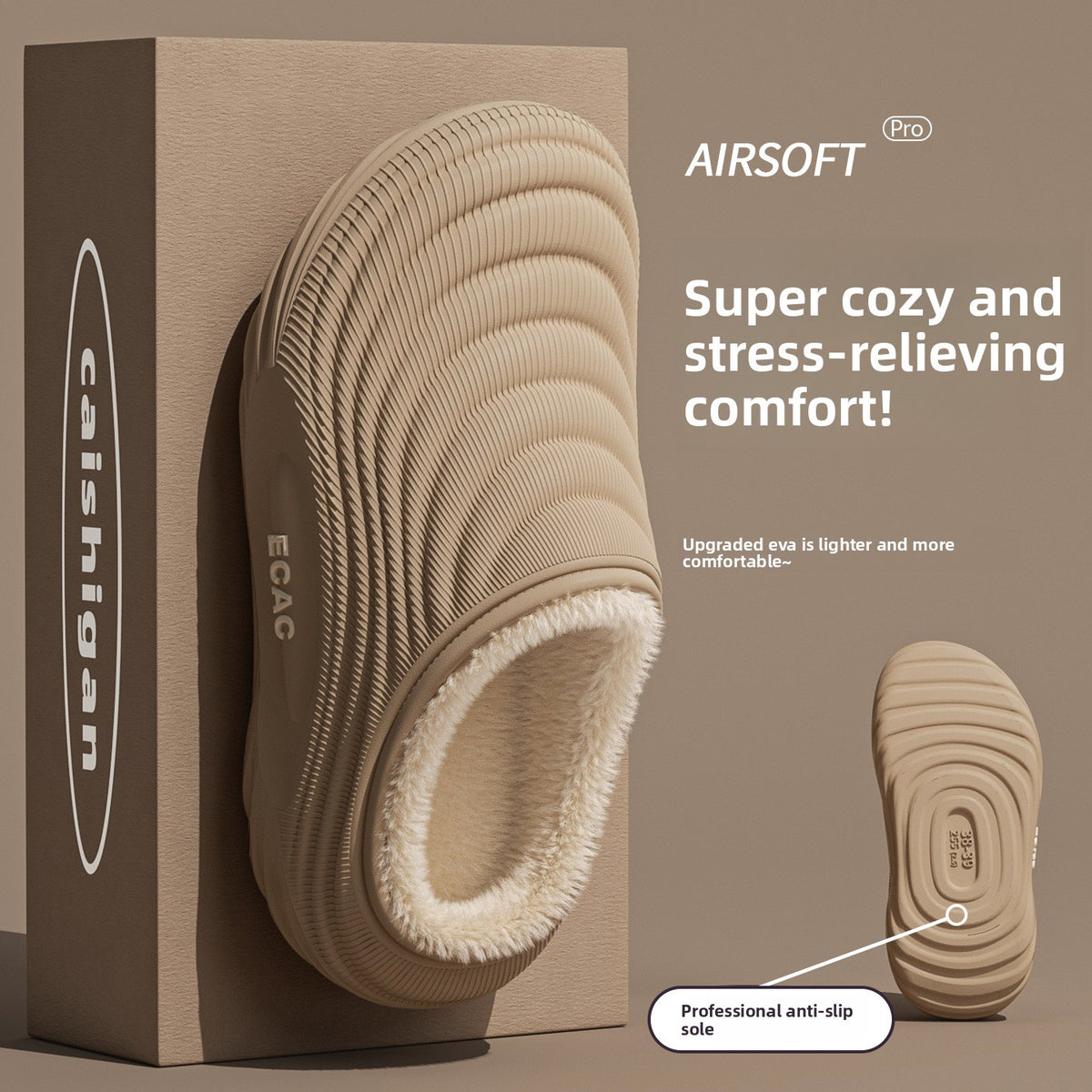 Women's Fleece-Lined Winter Slippers | Warm EVA House Shoes