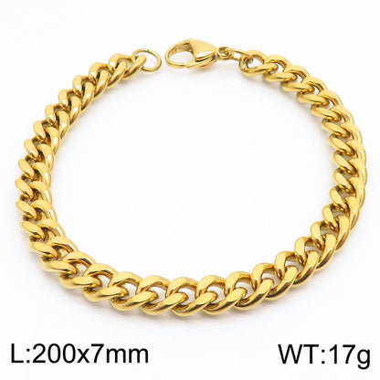 Men's Cuban Link Titanium Steel Chain Bracelet | Unisex Bold Wrist Jewelry