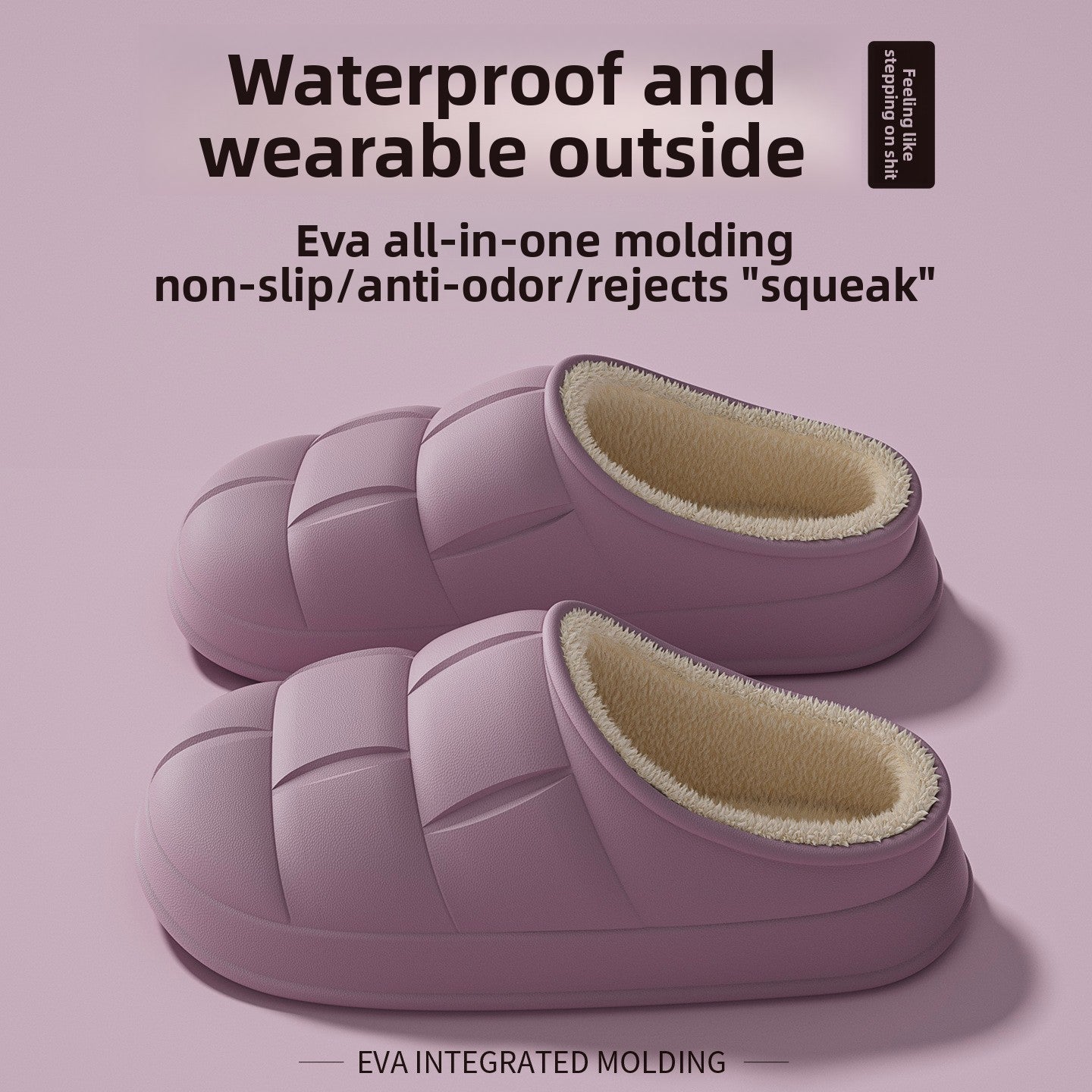 Women's Fleece-Lined Winter Slippers | Warm EVA House Shoes