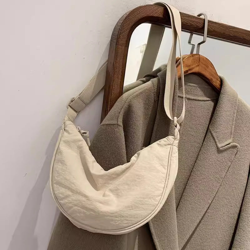 Women's Large Capacity PU Nylon Crossbody Bag | Adjustable Casual Shoulder Bag