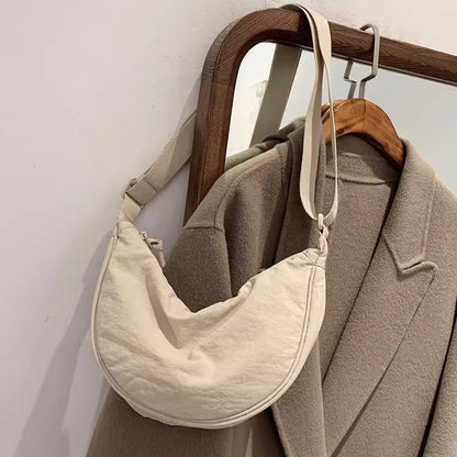 Women's Large Capacity PU Nylon Crossbody Bag | Adjustable Casual Shoulder Bag