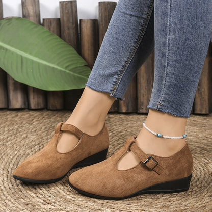 Women's Pointed Toe Wedge Shoes | Casual Slip-On Loafers