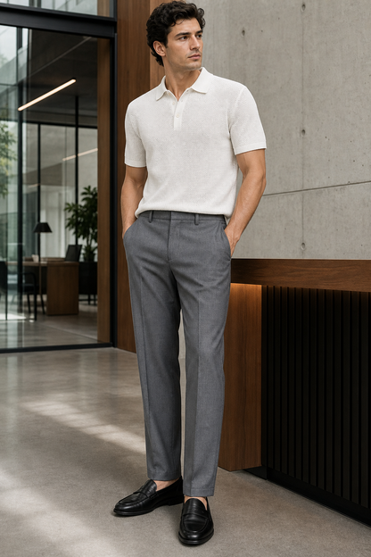 Zara-inspired lifestyle image of Men's Business Casual Straight Leg Pants
