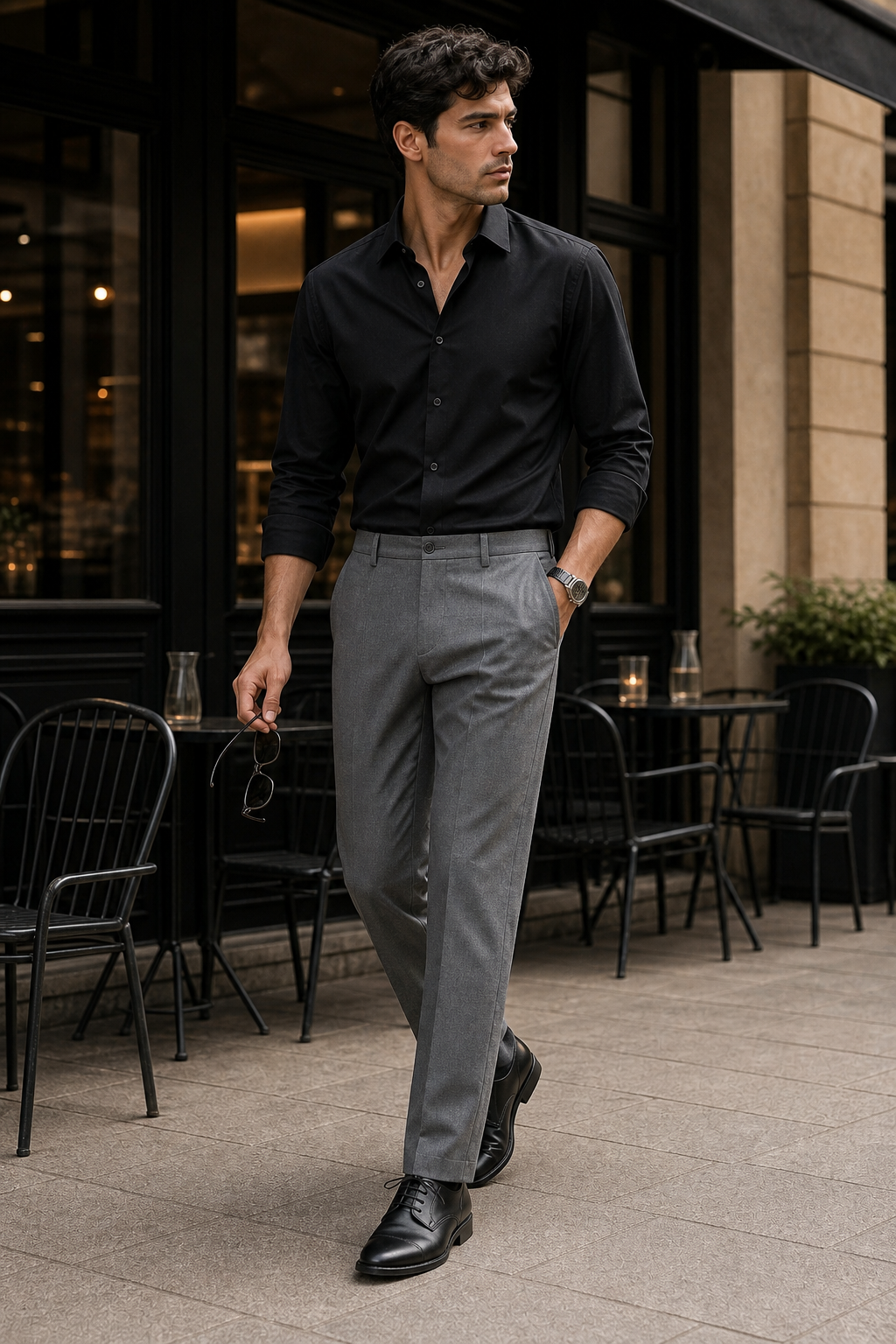 Second lifestyle image of Men's Business Casual Straight Leg Pants