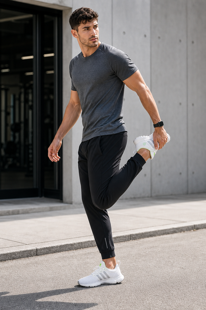 Zara-inspired lifestyle image of Men's Knit Lightweight Running Sneakers