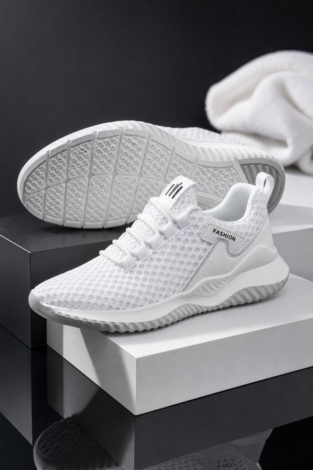 Premium product image of Men's Breathable Mesh Running Shoes in a performance studio setting
