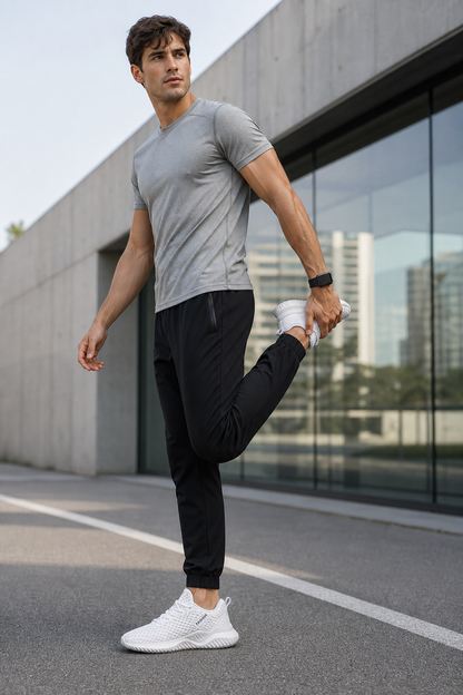 Zara-inspired lifestyle image of Men's Breathable Mesh Running Shoes