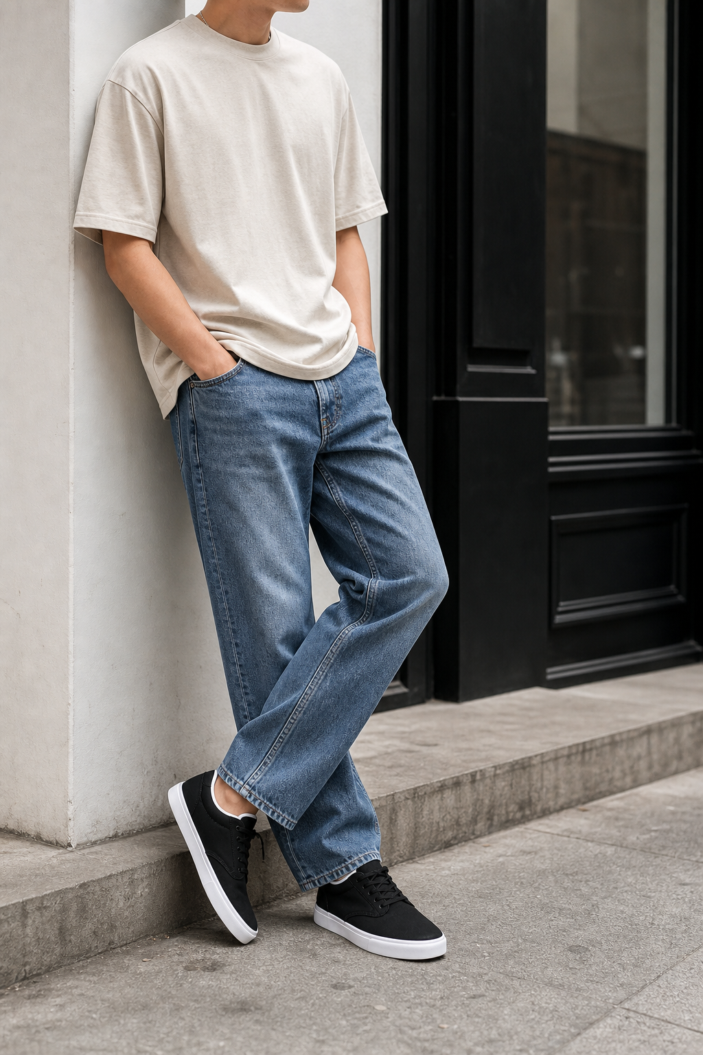 Zara-inspired lifestyle image of Men's Breathable Rubber Sole Skate Shoes