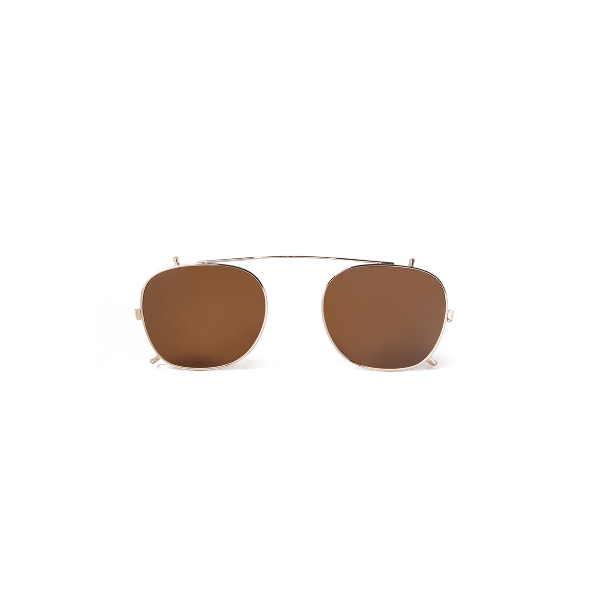 C7 gold brown polarized clip-on sunglasses, clean text-free product image