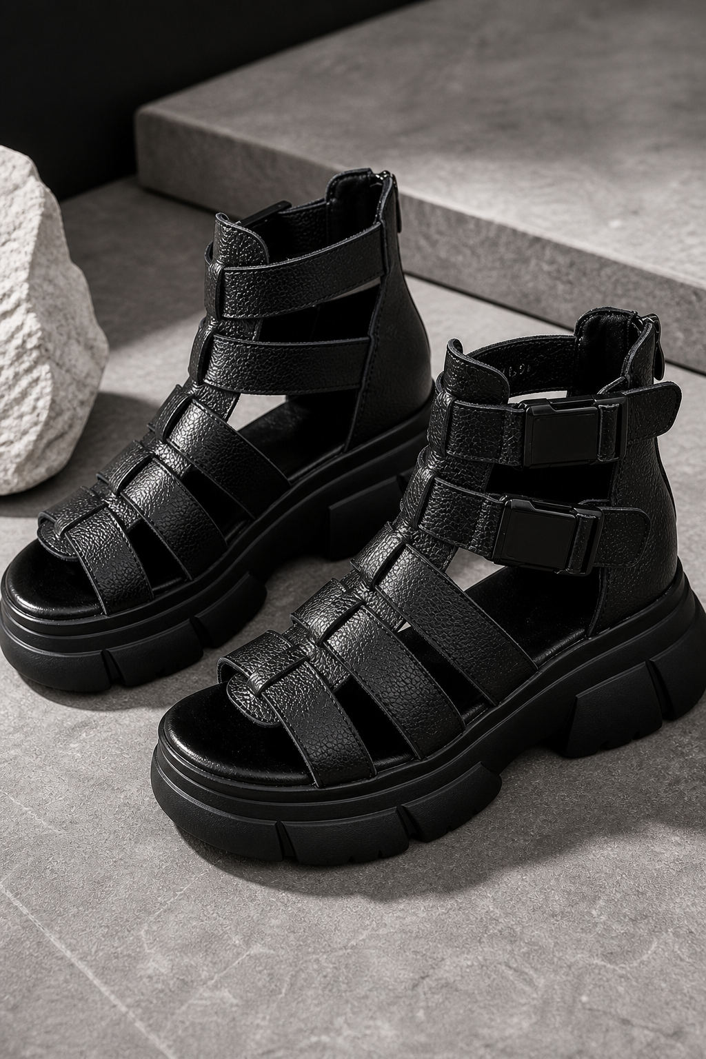 Premium product image of Women's Chunky Platform Roman Sandals in a studio setting