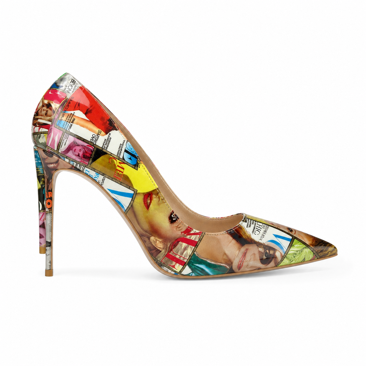 Graffiti pointed-toe pump, 8 cm heel side perspective