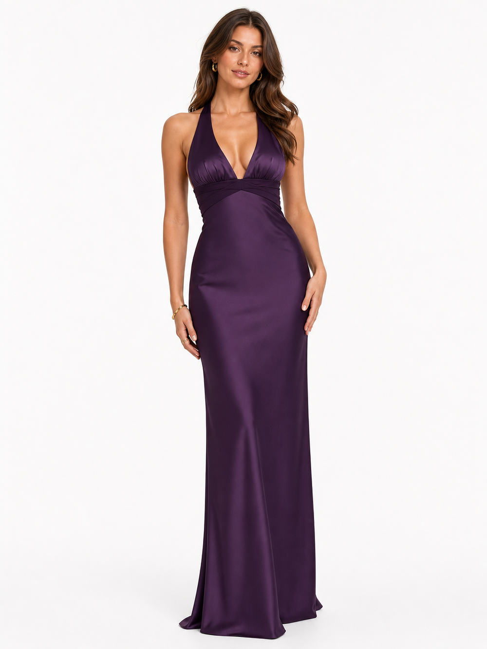 Women's Slim Fit Deep V-Neck Maxi Dress | Sleeveless Bodycon Casual Dress